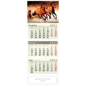 kalendarz trójdzielny - KONIE