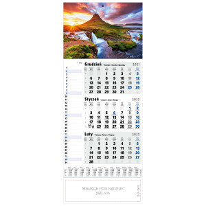 kalendarz jednodzielny - ISLANDIA