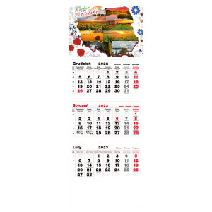 kalendarz trójdzielny- KOCHAM POLSKĘ