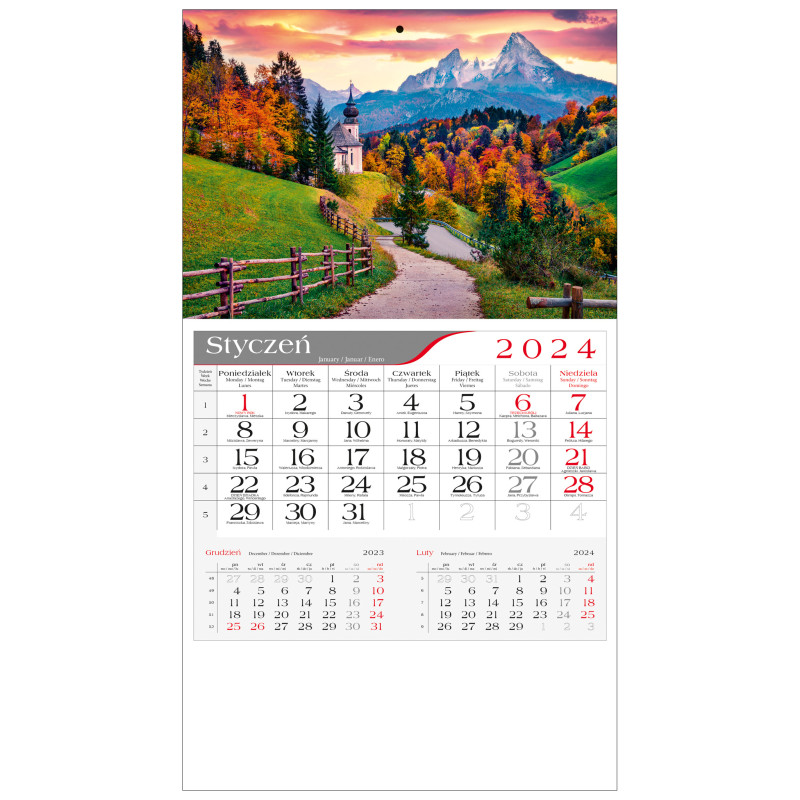 kalendarz jednodzielny  - KOŚCIÓŁEK