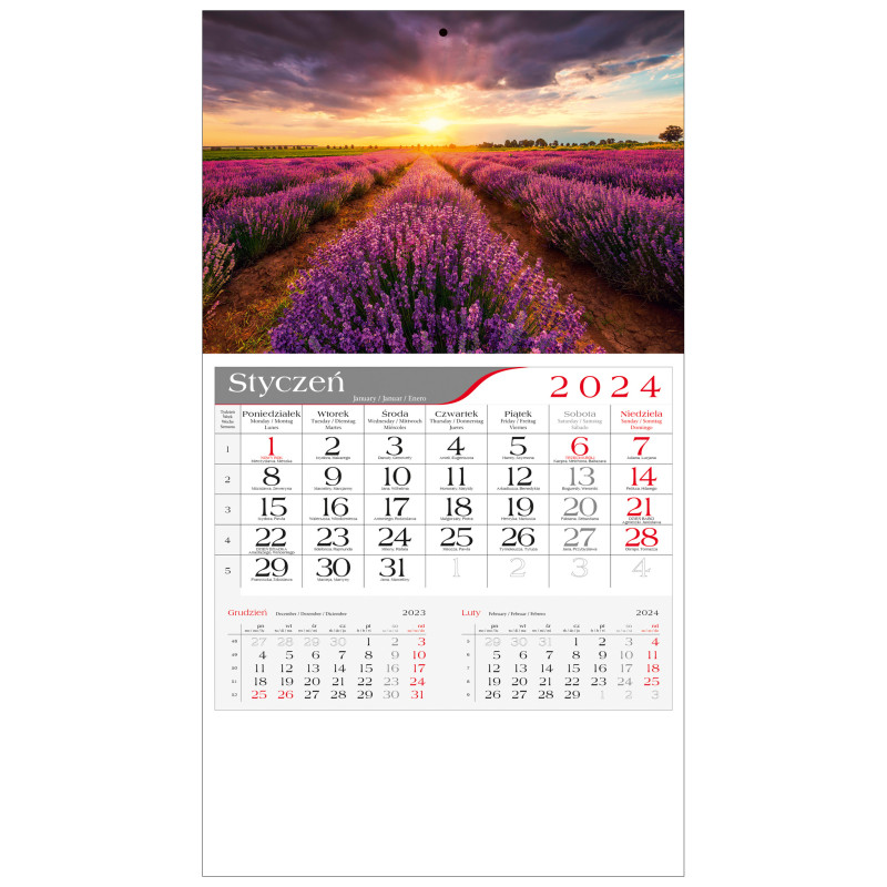 kalendarz jednodzielny  - LAWENDA