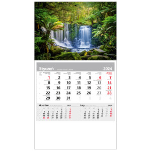 kalendarz jednodzielny  - TROPIKALNE WODOSPADY