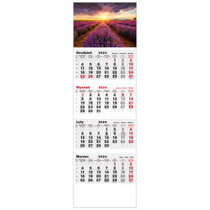 kalendarz  czterodzielny - LAWENDA