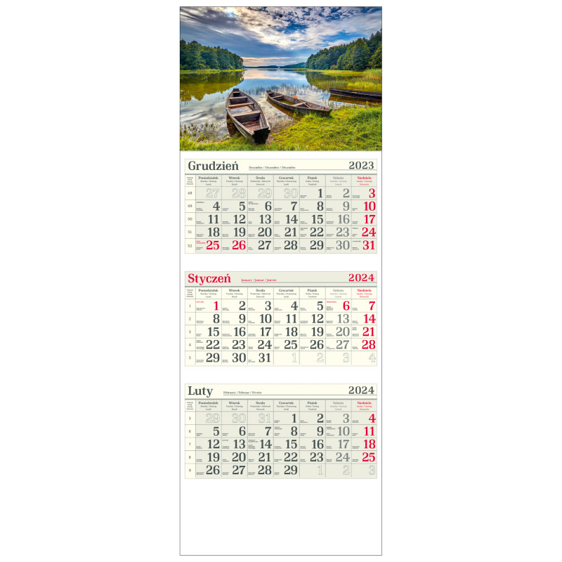 kalendarz trójdzielny - MAZURY