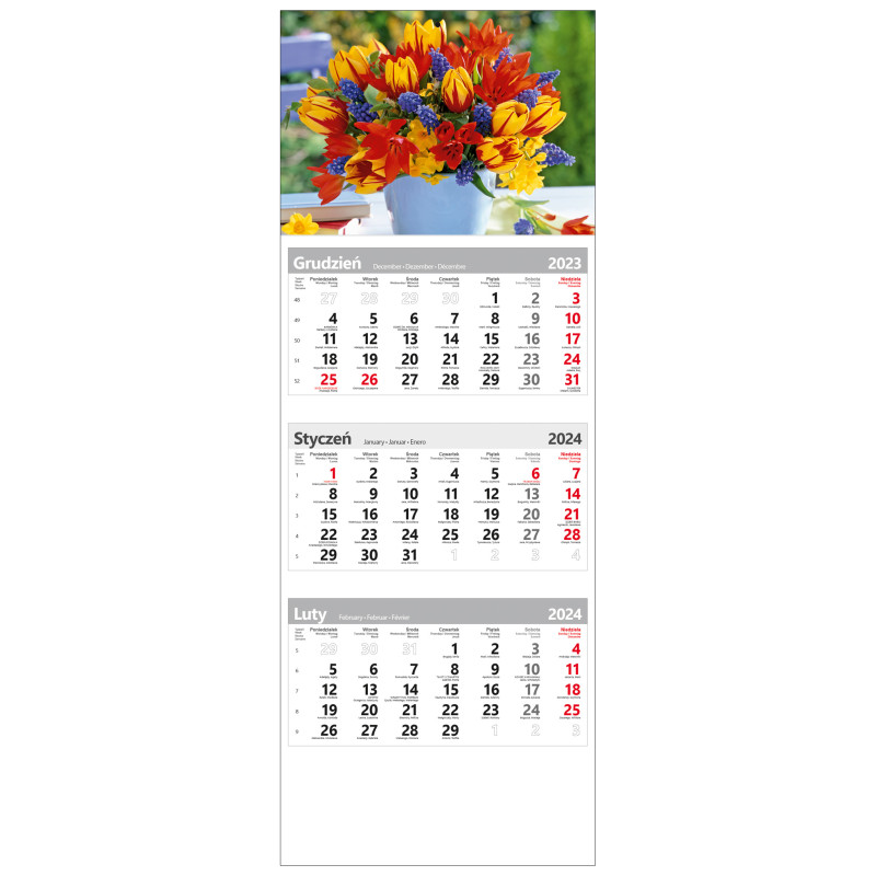 kalendarz trójdzielny - BUKIET
