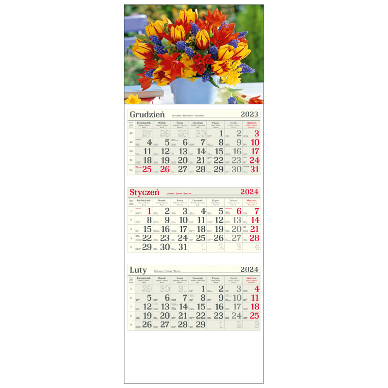 kalendarz trójdzielny - BUKIET