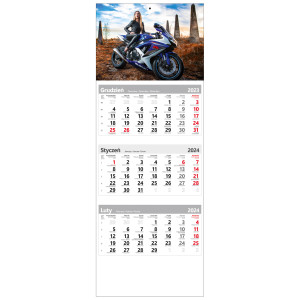 kalendarz trójdzielny - DZIEWCZYNA Z MOTOCYKLEM