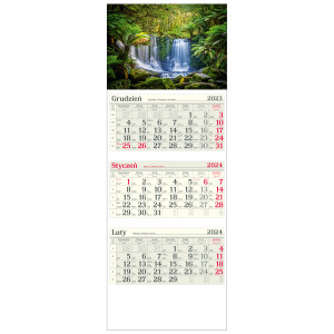 kalendarz trójdzielny - TROPIKALNE WODOSPADY