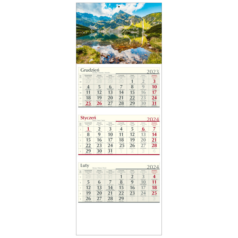 kalendarz trójdzielny - KOŚCIELEC