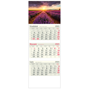 kalendarz trójdzielny - LAWENDA