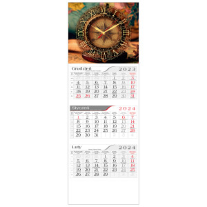 kalendarz trójdzielny - ZEGAR VINTAGE