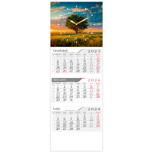 kalendarz trójdzielny - ZEGAR DRZEWO
