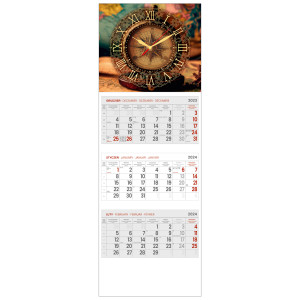 kalendarz trójdzielny - ZEGAR VINTAGE