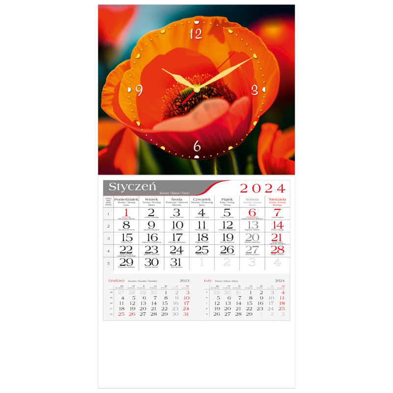 kalendarz jednodzielny - ZEGAR MAK