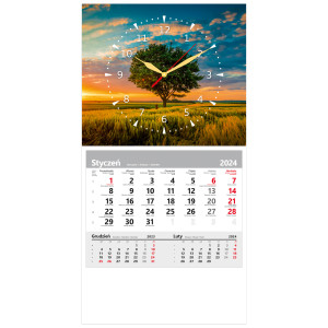 kalendarz jednodzielny - ZEGAR DRZEWO
