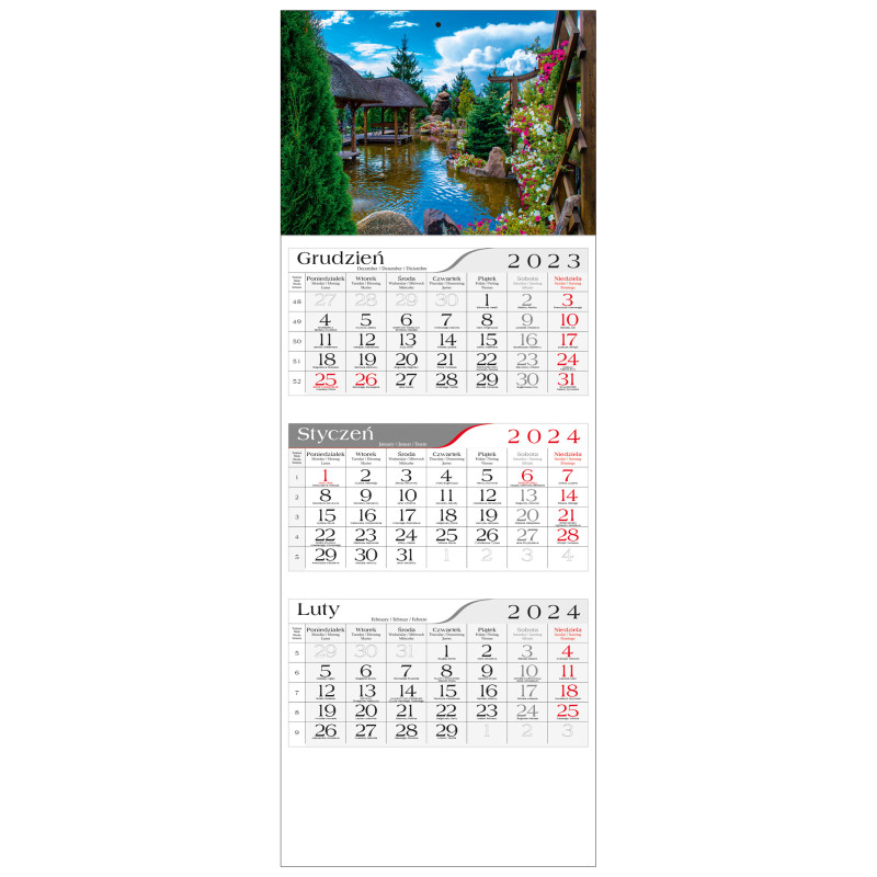 kalendarz trójdzielny- WODNY OGRÓD