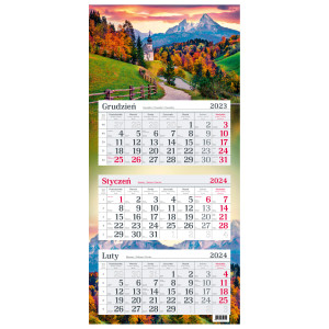 Kalendarz trójdzielny - 2024 - 12 wzorów
