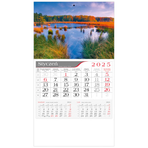 kalendarz jednodzielny  -  SPOKOJNA TAFLA JEZIORA