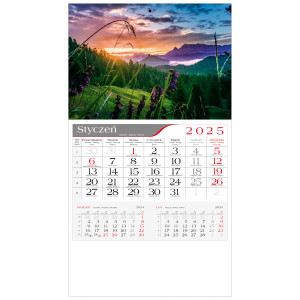 kalendarz jednodzielny  -  KRAJOBRAZ W FIOLETACH