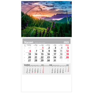 kalendarz jednodzielny  - KRAJOBRAZ W FIOLETACH