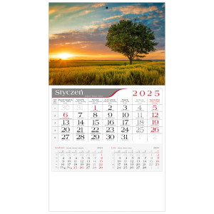 kalendarz jednodzielny  - DRZEWO NA POLU