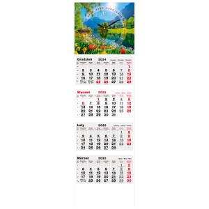 kalendarz czterodzielny- ZEGAR WIOSNA