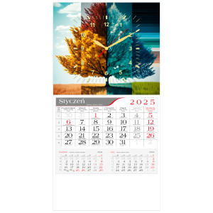 kalendarz jednodzielny -  ZEGAR DRZEWO