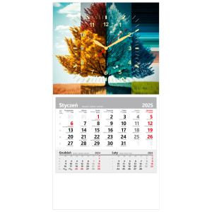 kalendarz jednodzielny -  ZEGAR DRZEWO