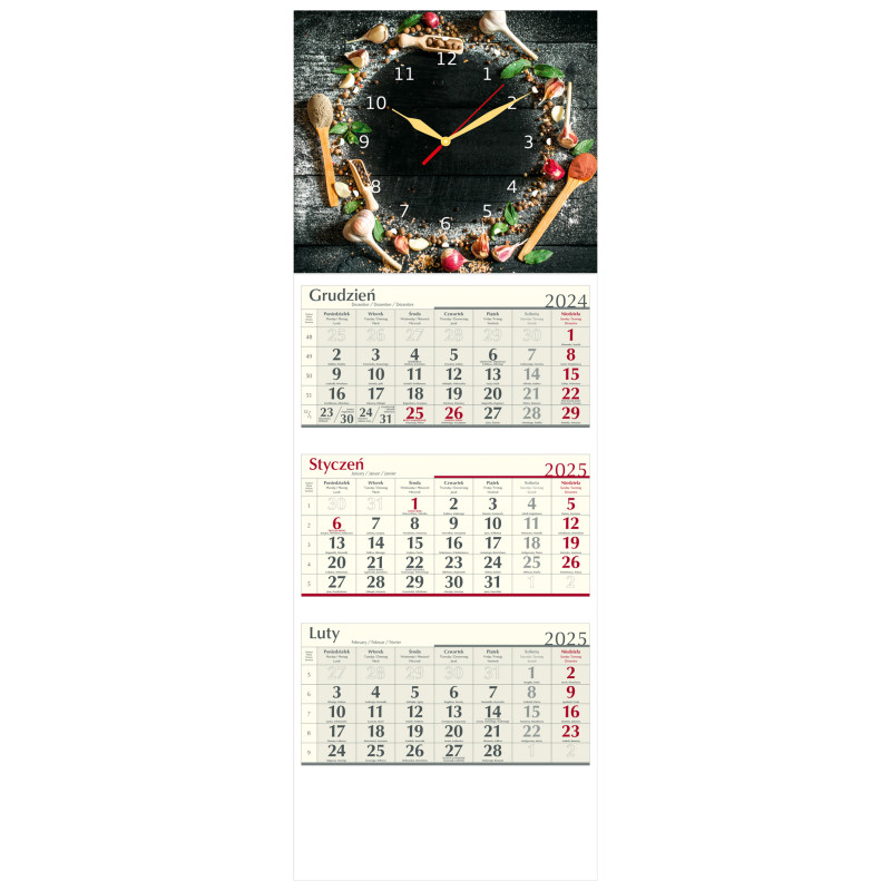 kalendarz trójdzielny - ZEGAR PRZYPRAWY