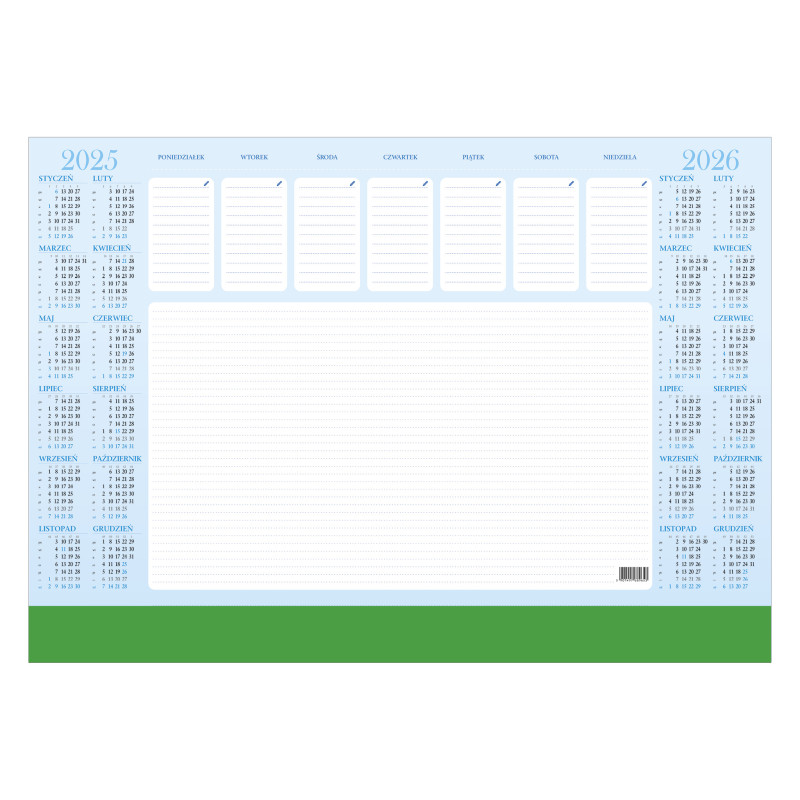 Kalendarz Biurkowy - BIUWAR DUŻY z listwą PCV