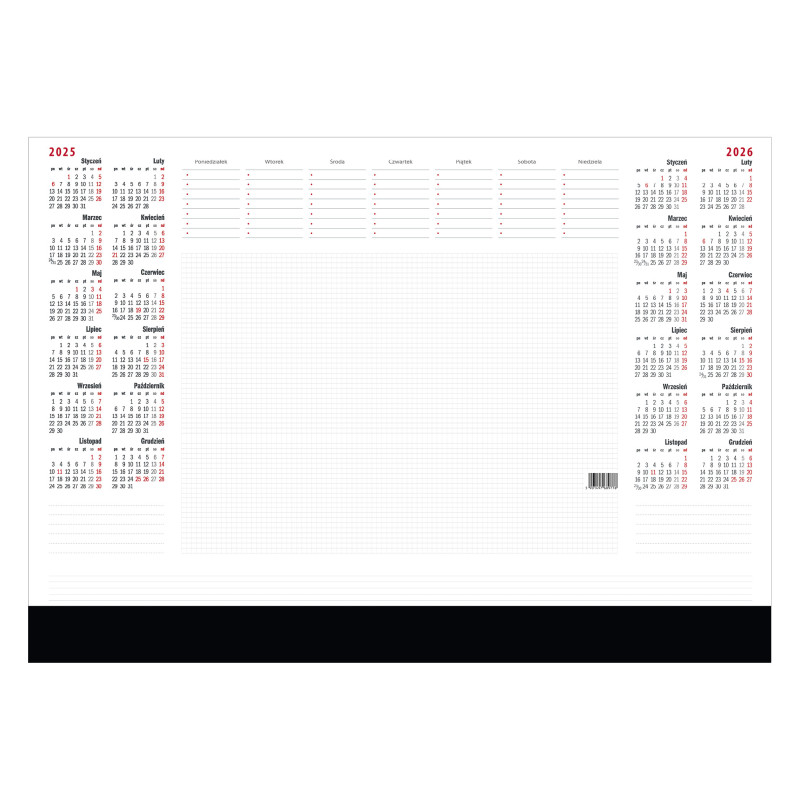 Kalendarz Biurkowy - BIUWAR A2 z listwa PCV - 52 kartki