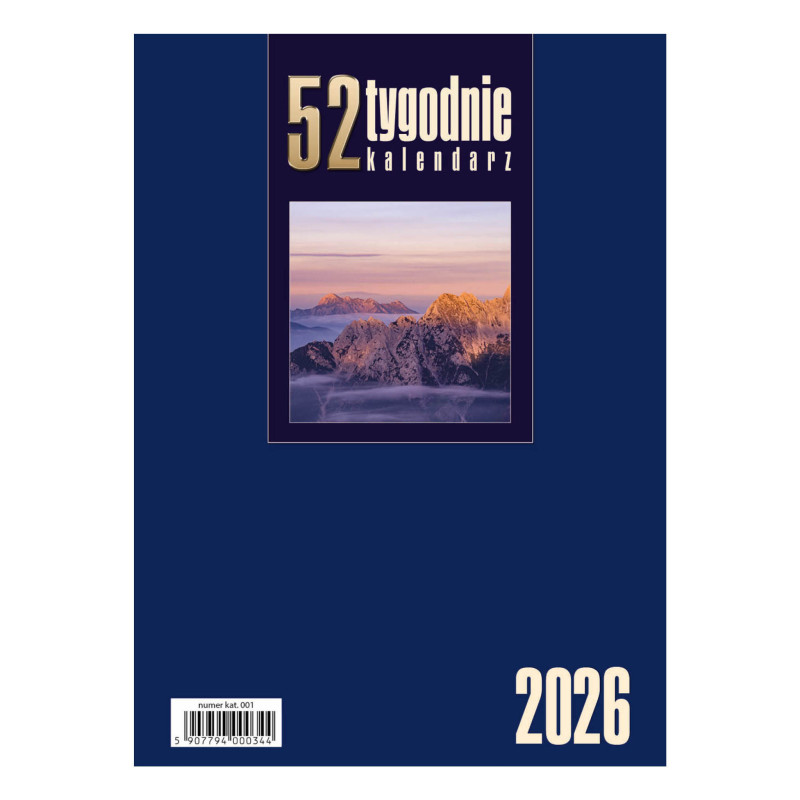 kalendarz Biurkowy - Stojący - Tygodniowy - 52T- granatowy