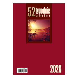 kalendarz Biurkowy - Stojący - Tygodniowy - 52T- bordowy