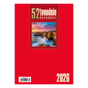 kalendarz Biurkowy - Stojący - Tygodniowy - 52T- czerwony