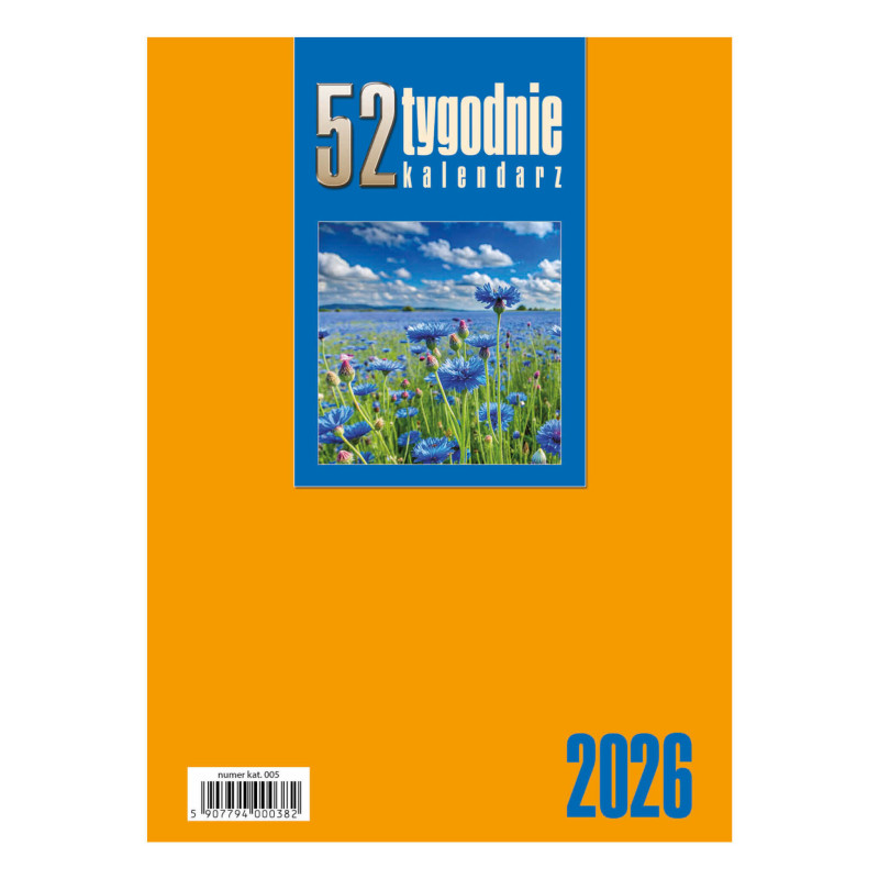 kalendarz Biurkowy - Stojący - Tygodniowy - 52T- żółty