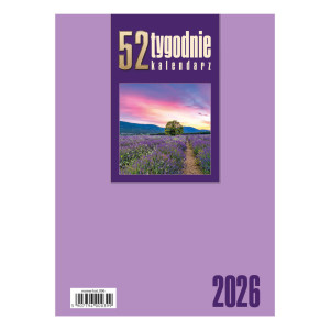 kalendarz Biurkowy - Stojący - Tygodniowy - 52T- fioletowy