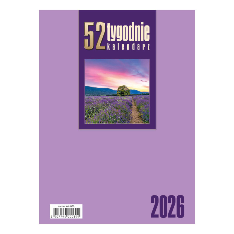 kalendarz Biurkowy - Stojący - Tygodniowy - 52T- fioletowy