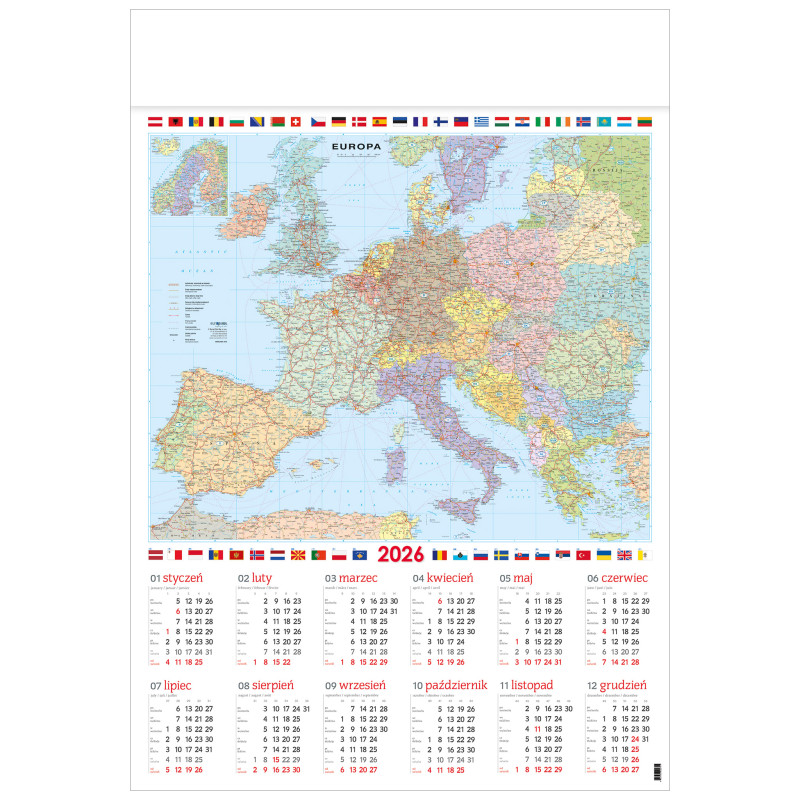 MAPA EUROPY  kalendarz B1