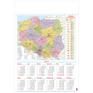 MAPA POLSKI  kalendarz A1