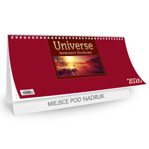 Kalendarz Biurkowy - STOJĄCY UNIVERSE - bordowy
