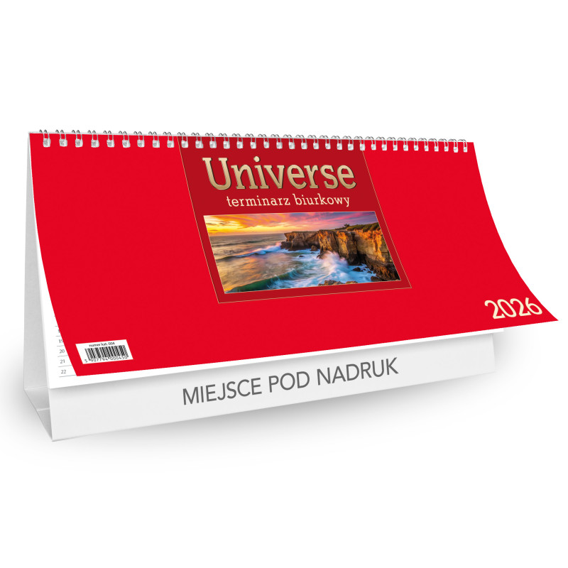 Kalendarz Biurkowy - STOJĄCY UNIVERSE - czerwony