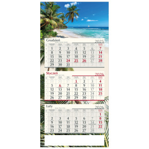 kalendarz trójdzielny poster - EGZOTYCZNA PLAŻA