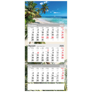 kalendarz trójdzielny poster - EGZOTYCZNA PLAŻA