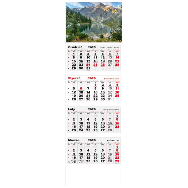 kalendarz czterodzielny - MORSKIE OKO