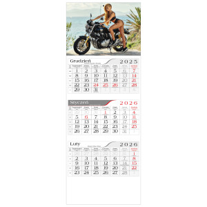 kalendarz trójdzielny - DZIEWCZYNA Z MOTOCYKLEM