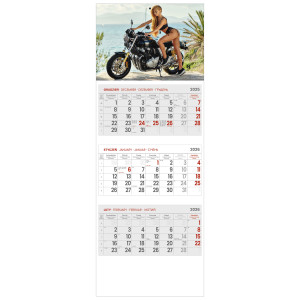 kalendarz trójdzielny - DZIEWCZYNA Z MOTOCYKLEM