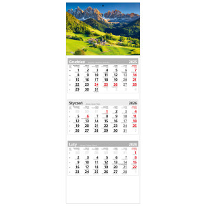 kalendarz trójdzielny - DOLOMITY
