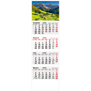 kalendarz czterodzielny - DOLOMITY