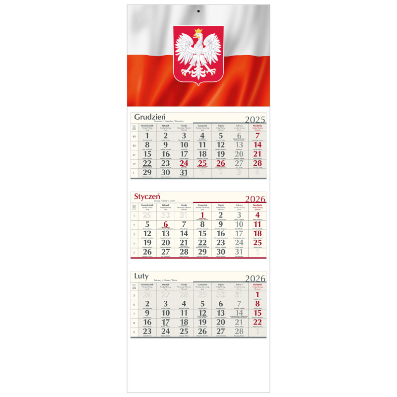 kalendarz trójdzielny -   POLSKA