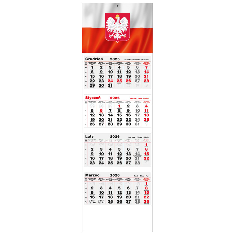 kalendarz czterodzielny -   POLSKA